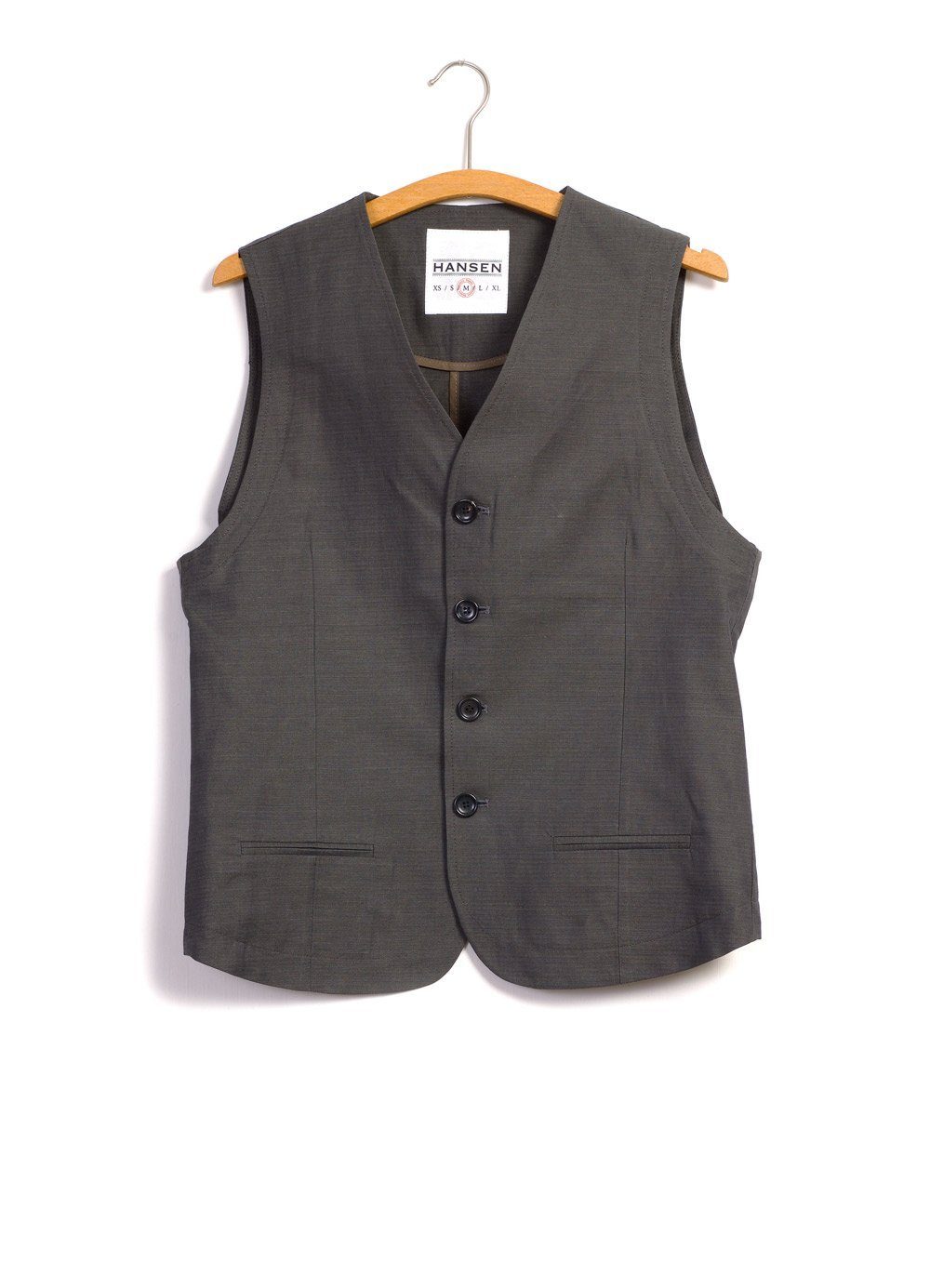 DANIEL | Four Button Waistcoat | Khaki | €240 -HANSEN Garments- HANSEN Garments