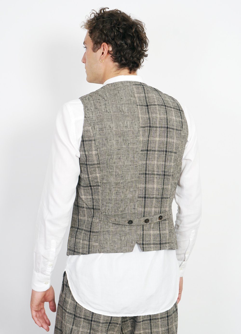 DANIEL | Four Button Waistcoat | Mixed Check -HANSEN Garments- HANSEN Garments