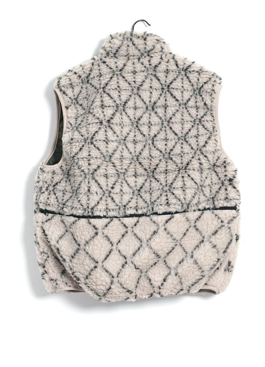 KAPITAL - DO-GI SASHIKO | Boa Fleece Reversible Vest | Ecru - HANSEN Garments