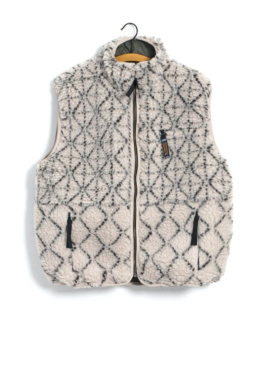 KAPITAL - DO-GI SASHIKO | Boa Fleece Reversible Vest | Ecru - HANSEN Garments
