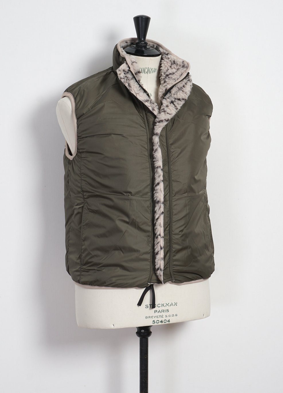 DO-GI SASHIKO | Boa Fleece Reversible Vest | Ecru | HANSEN Garments