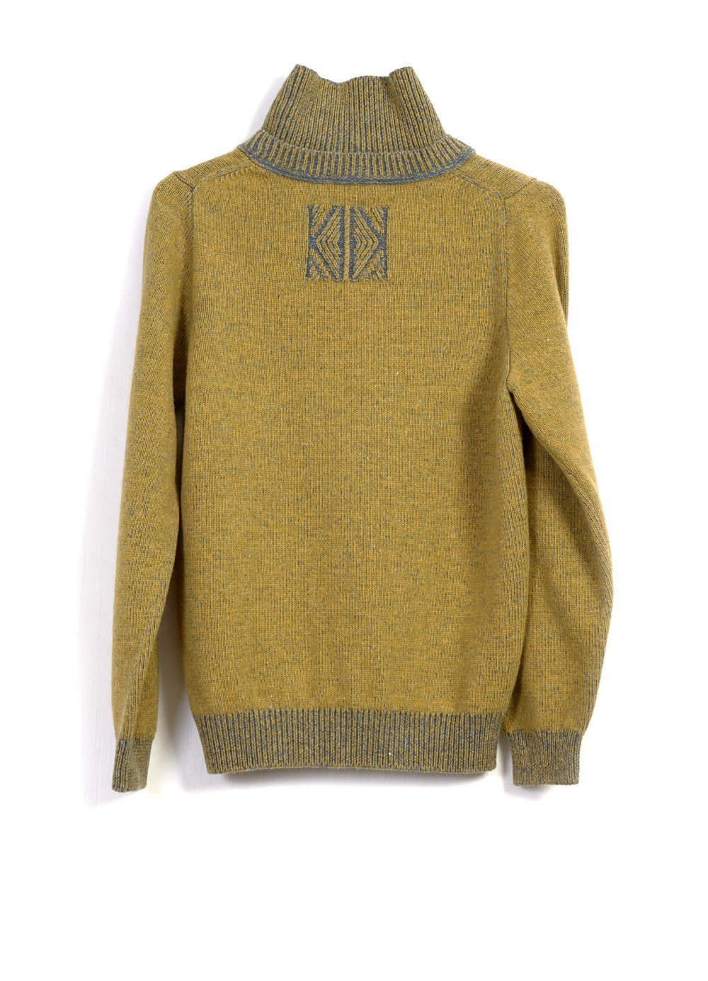 DOUBLE COLLAR | Crew & Turtle Neck Knit | Yellow Blue | €285 -Inis Meáin- HANSEN Garments