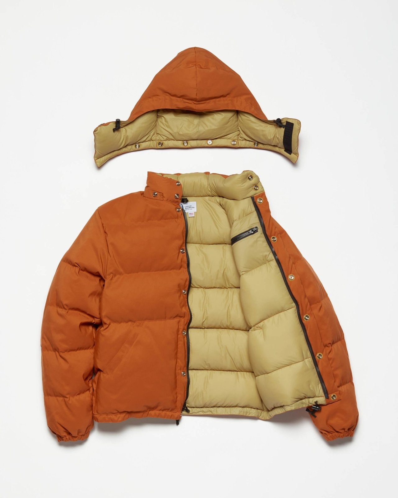Down Sweater 60/40 Cotton/Nylon Down Jacket Rust/Khaki