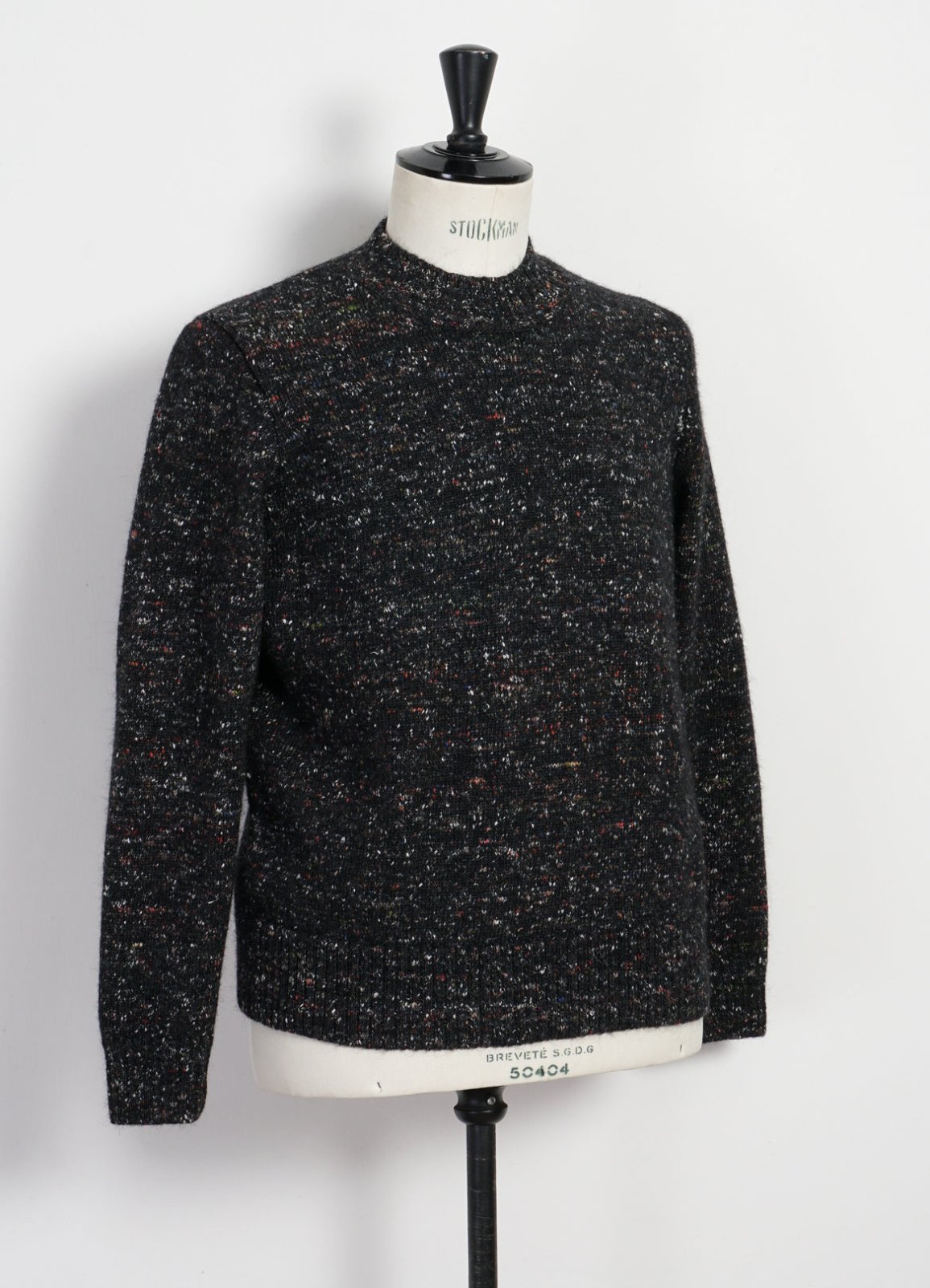 HANSEN GARMENTS - EIVIND | Crew Neck Rib Sweater | Donegal Black - HANSEN Garments
