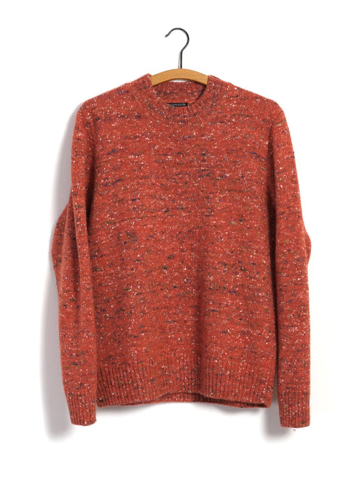 EIVIND | Crew Neck Rib Sweater | Donegal Coral