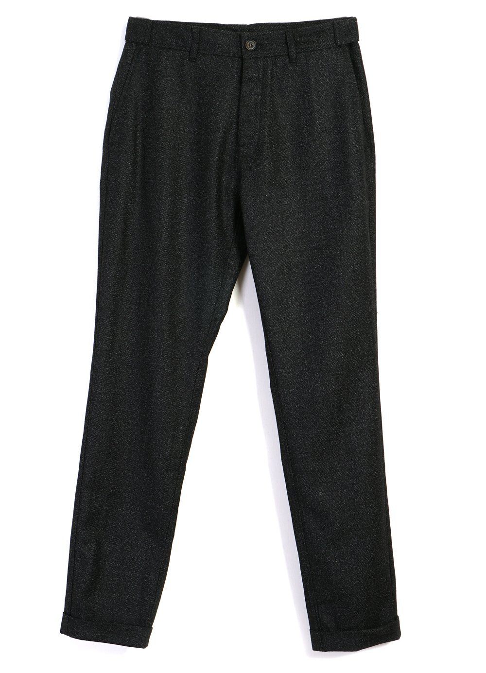 HANSEN GARMENTS - FINN | Side Buckle Regular Trousers | Black Marble - HANSEN Garments