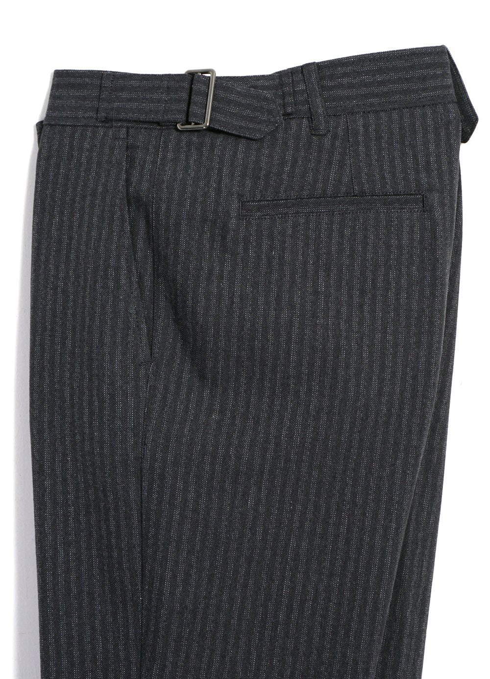 HANSEN GARMENTS - FINN | Side Buckle Regular Trousers | Grey Pin - HANSEN Garments