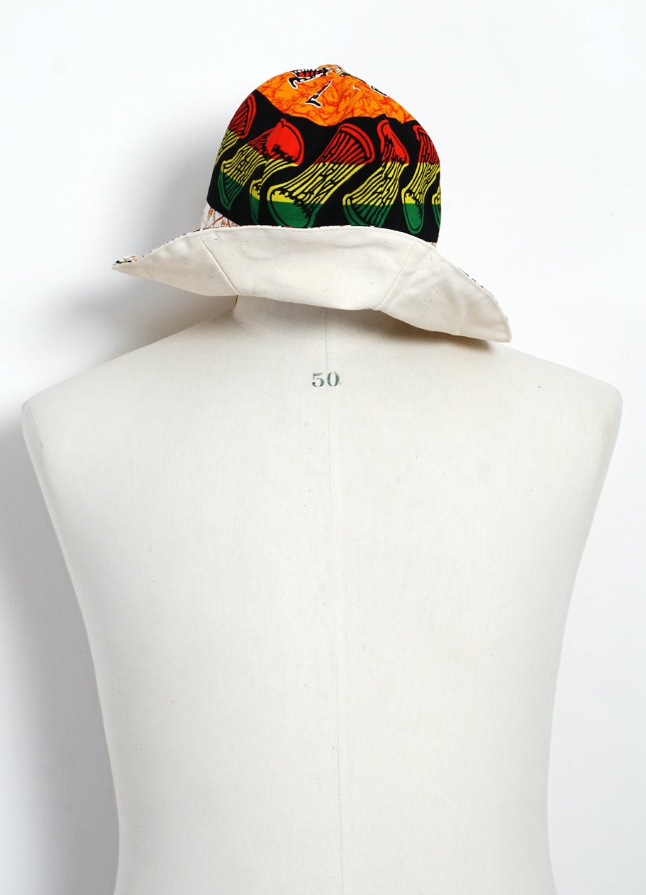MONITALY - FLOP HAT | African Wax Block Print Hat | Rasta - HANSEN Garments
