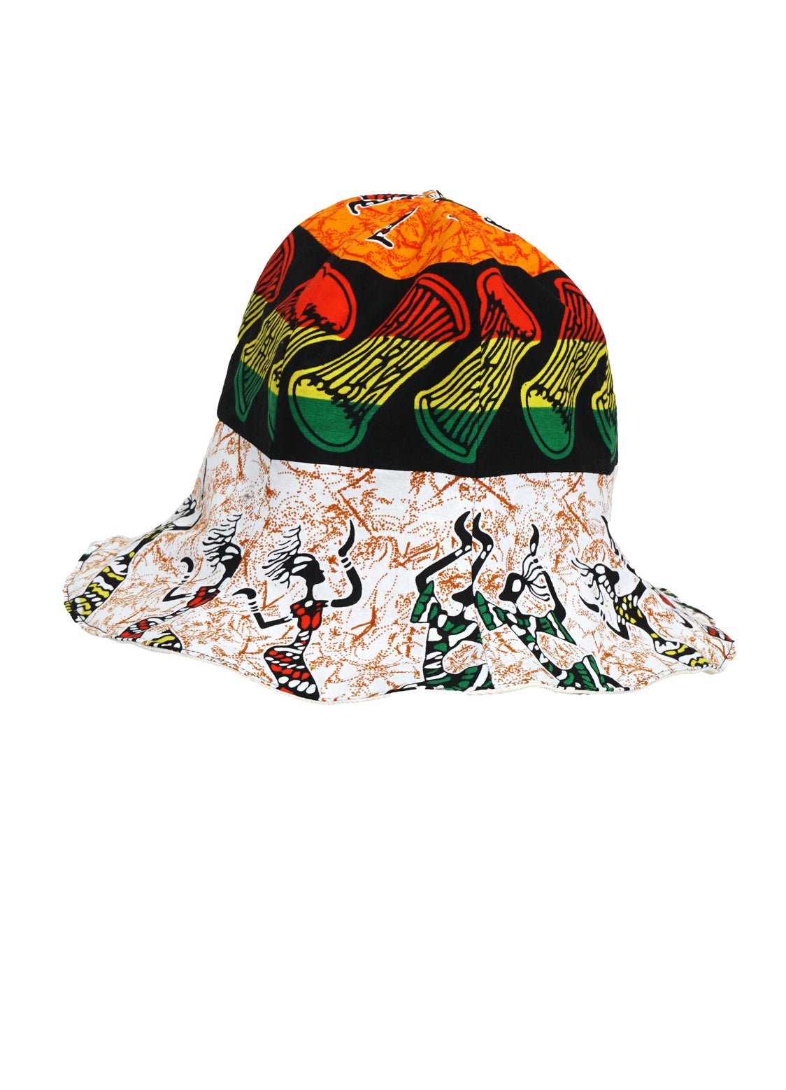 MONITALY - FLOP HAT | African Wax Block Print Hat | Rasta - HANSEN Garments