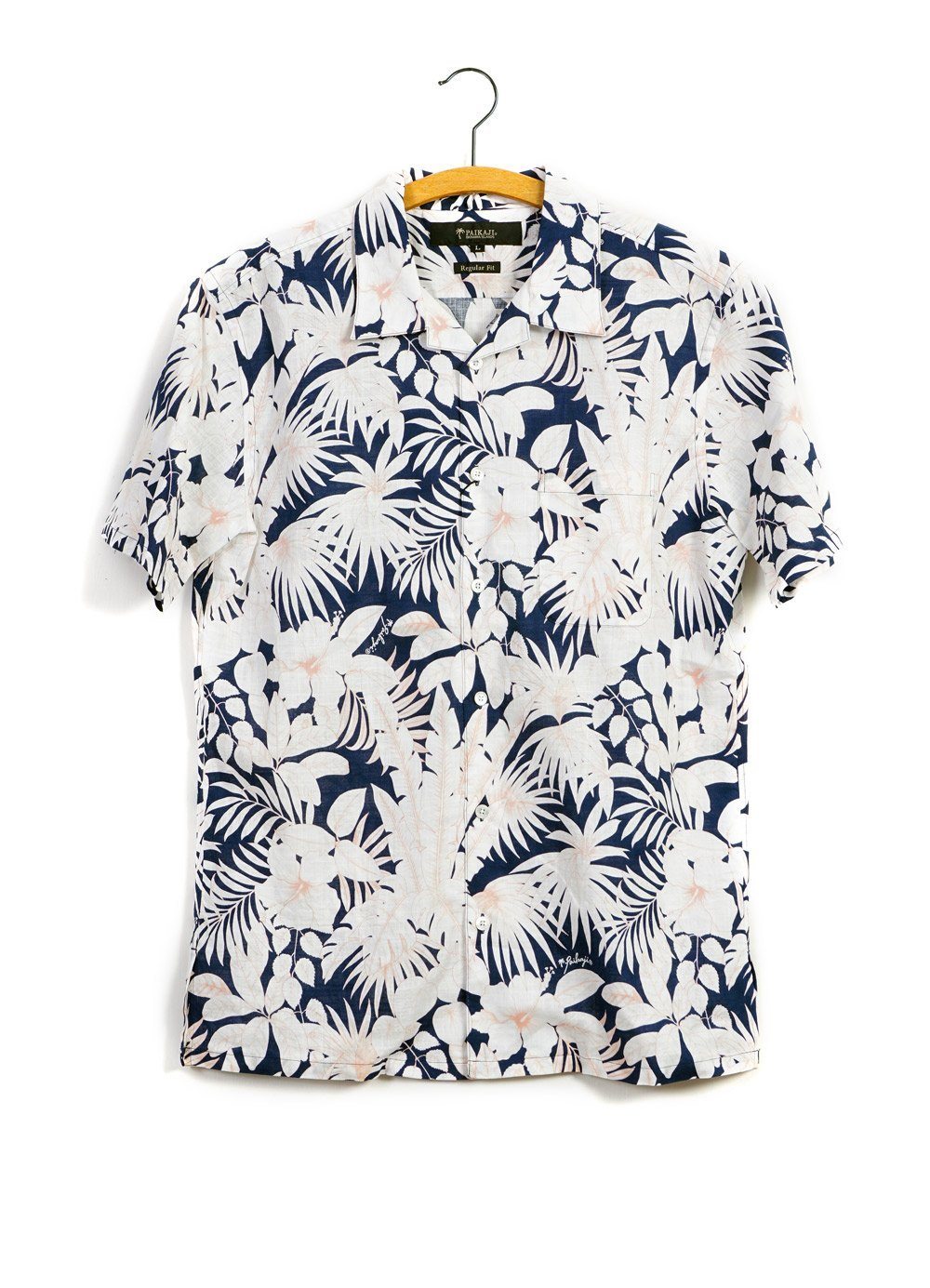 FLORAL | Short Sleeve Shirt | Navy Orange | 215€ -PAIKAJI- HANSEN Garments