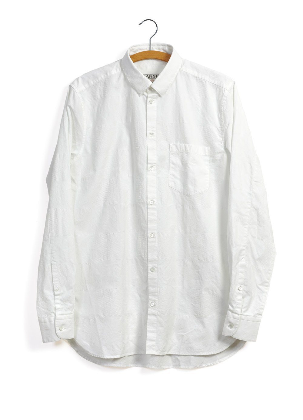 HAAKON | Hidden Button-down Jacquard Shirt | White | €200 -HANSEN Garments- HANSEN Garments
