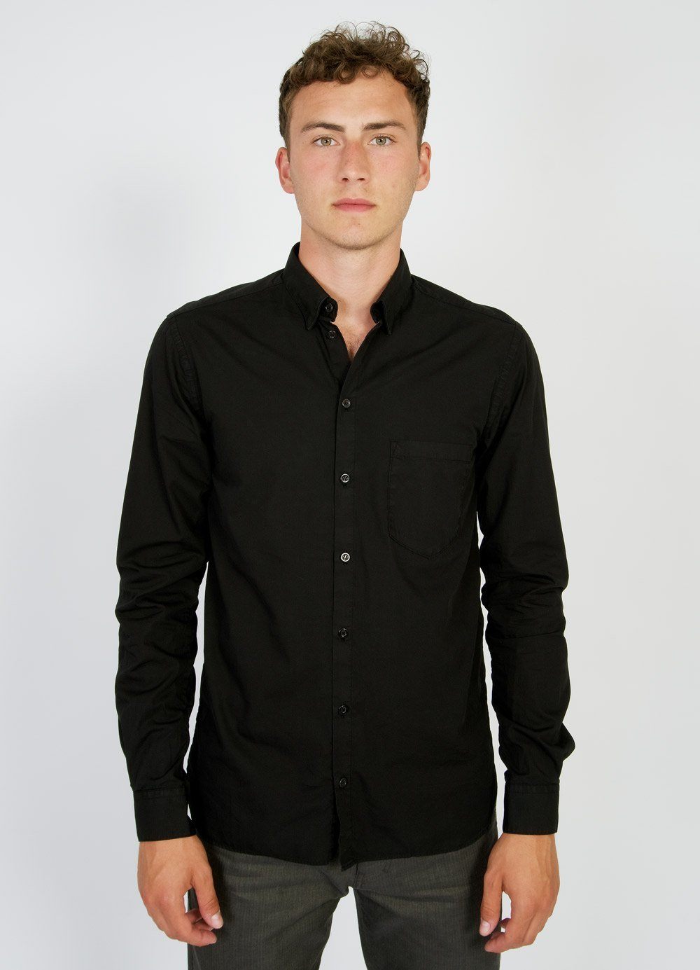 HAAKON | Hidden Button Down Shirt | Black | €150 -HANSEN Garments- HANSEN Garments