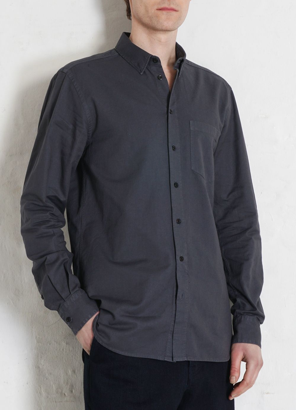 HANSEN Garments - HAAKON | Hidden Button Down Shirt | Blues - HANSEN Garments