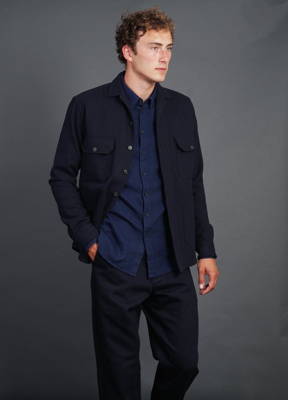 HAAKON | Hidden Button-down Shirt | Indigo | €200 -HANSEN Garments- HANSEN Garments