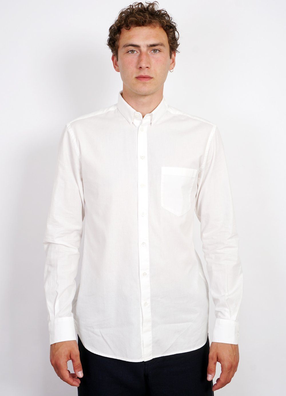 HAAKON | Hidden Button Down Shirt | White -HANSEN Garments- HANSEN Garments