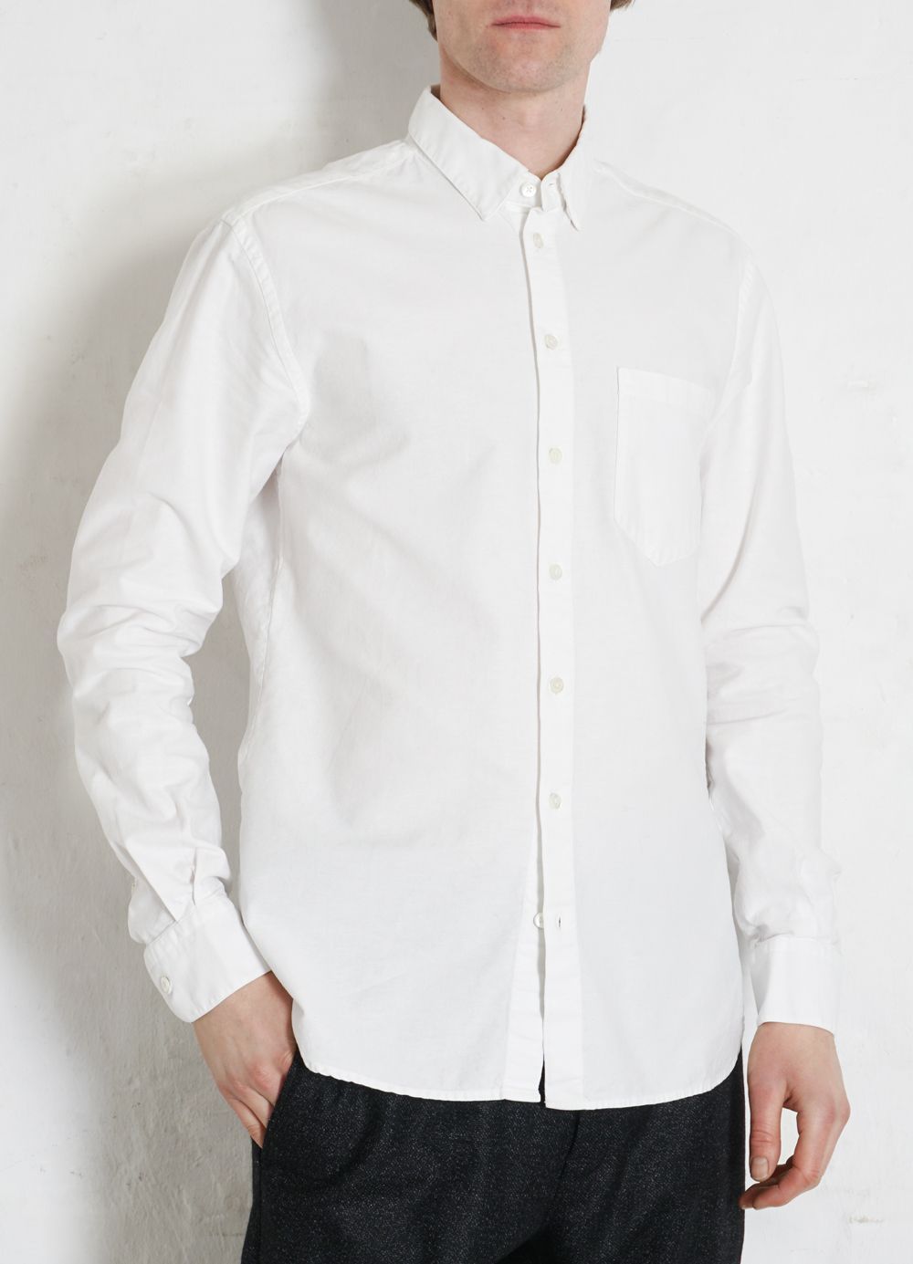 HANSEN Garments - HAAKON | Hidden Button Down Shirt | White - HANSEN Garments