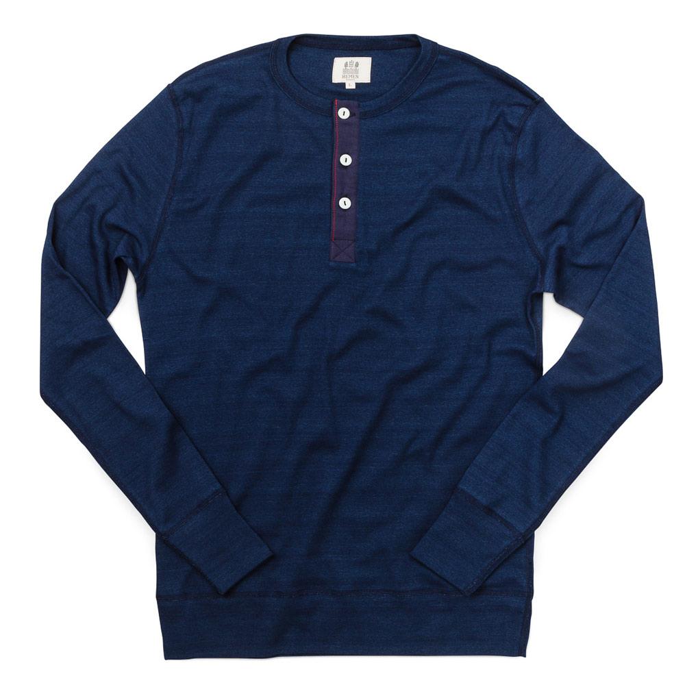 HARRI | Organic Long Sleeve Henley | Indigo | €80 -HEMEN BIARRITZ- HANSEN Garments