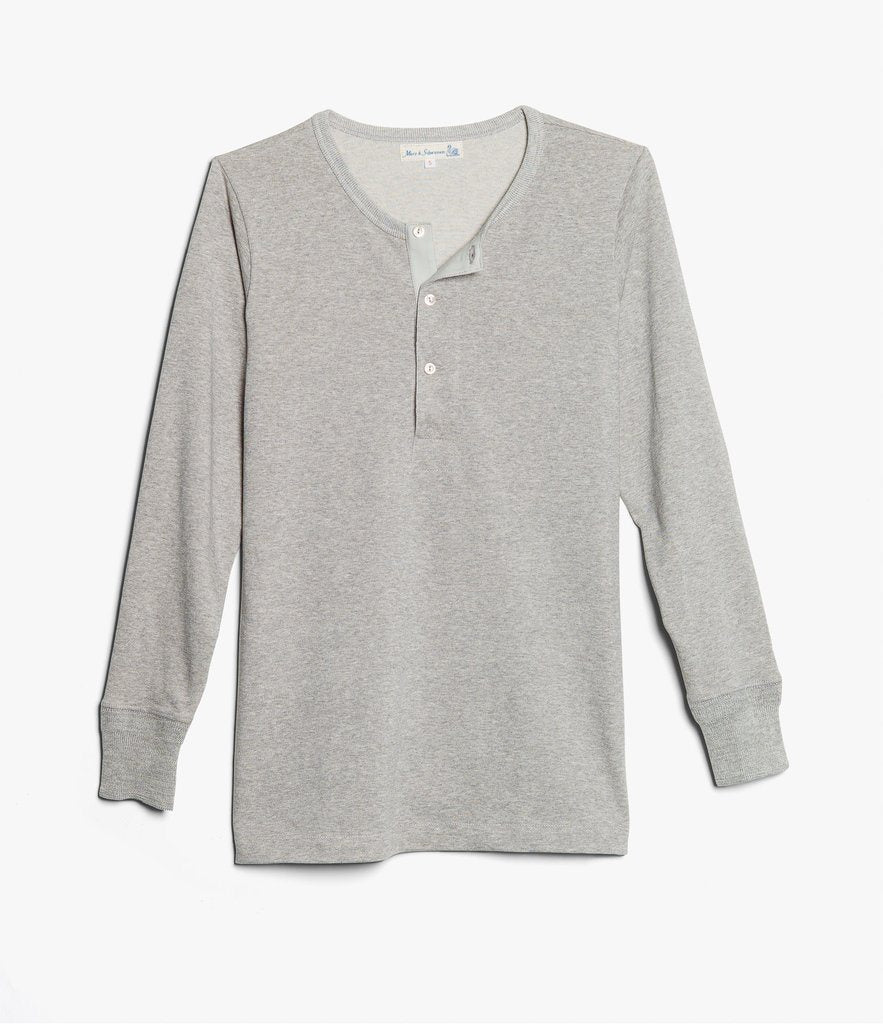 HENLEY | Organic Long Sleeve T-Shirt | Grey Mel. | €90 -MERZ B. SCHWANEN- HANSEN Garments