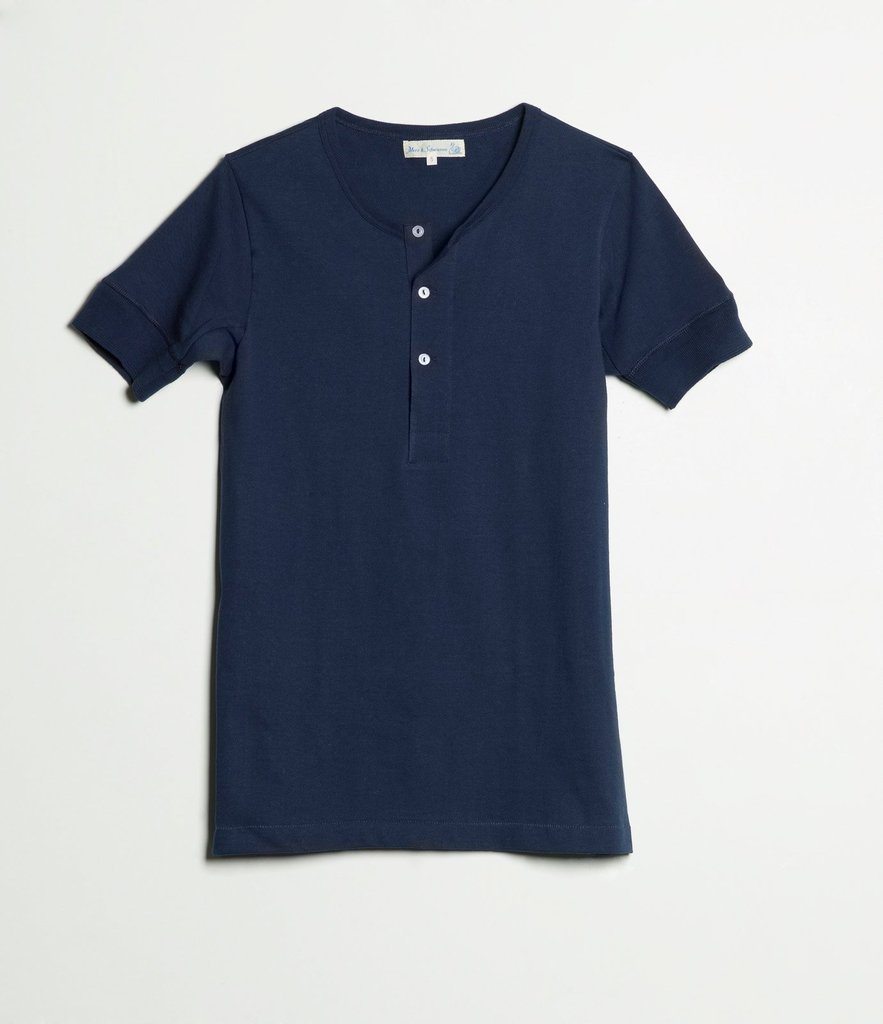 HENLEY | Organic Short Sleeve T-Shirt | Ink Blue | €80 -MERZ B. SCHWANEN- HANSEN Garments