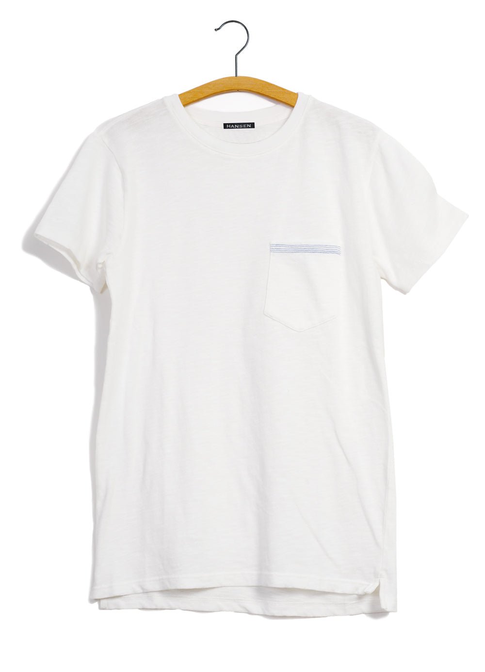 HANSEN GARMENTS - JAMES | Crew Neck Pocket T | White - HANSEN Garments