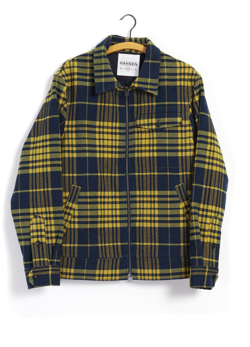 JARLE | Casual Zipper Jacket | Yellow Check