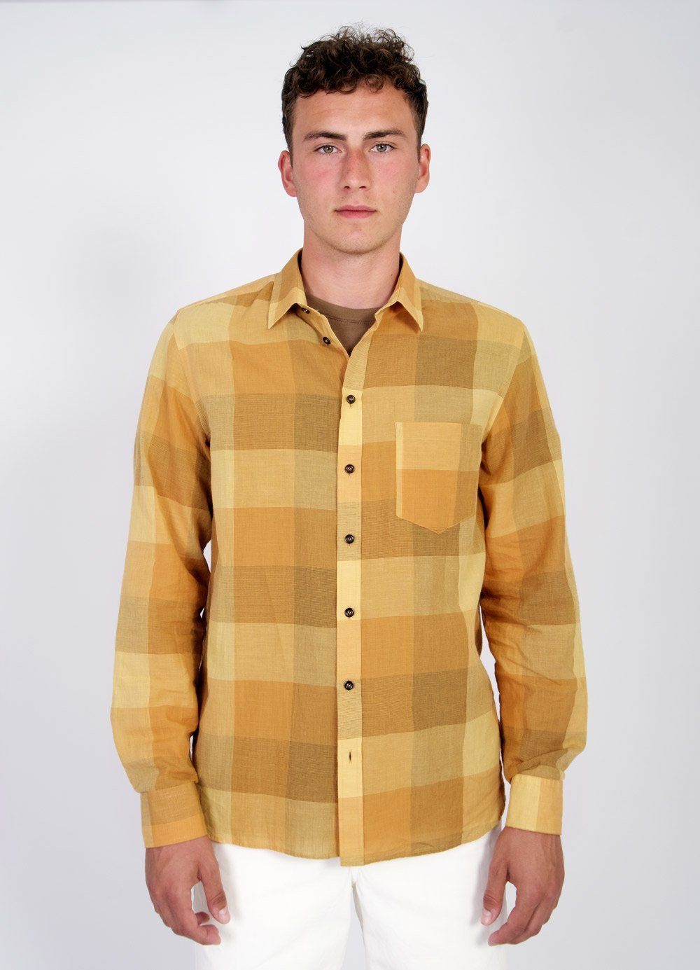 JESPER | Casual Chequered Shirt | Sunflower | €200 -HANSEN Garments- HANSEN Garments