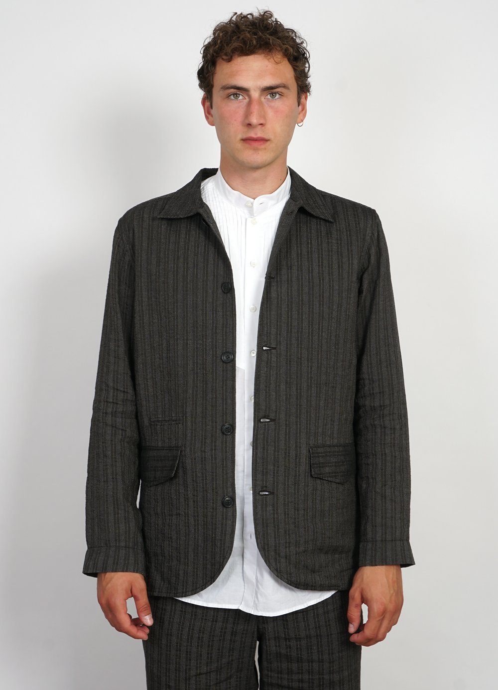 JOHANNES | Casual Blazer Jacket | Taupe Stripes -HANSEN Garments- HANSEN Garments