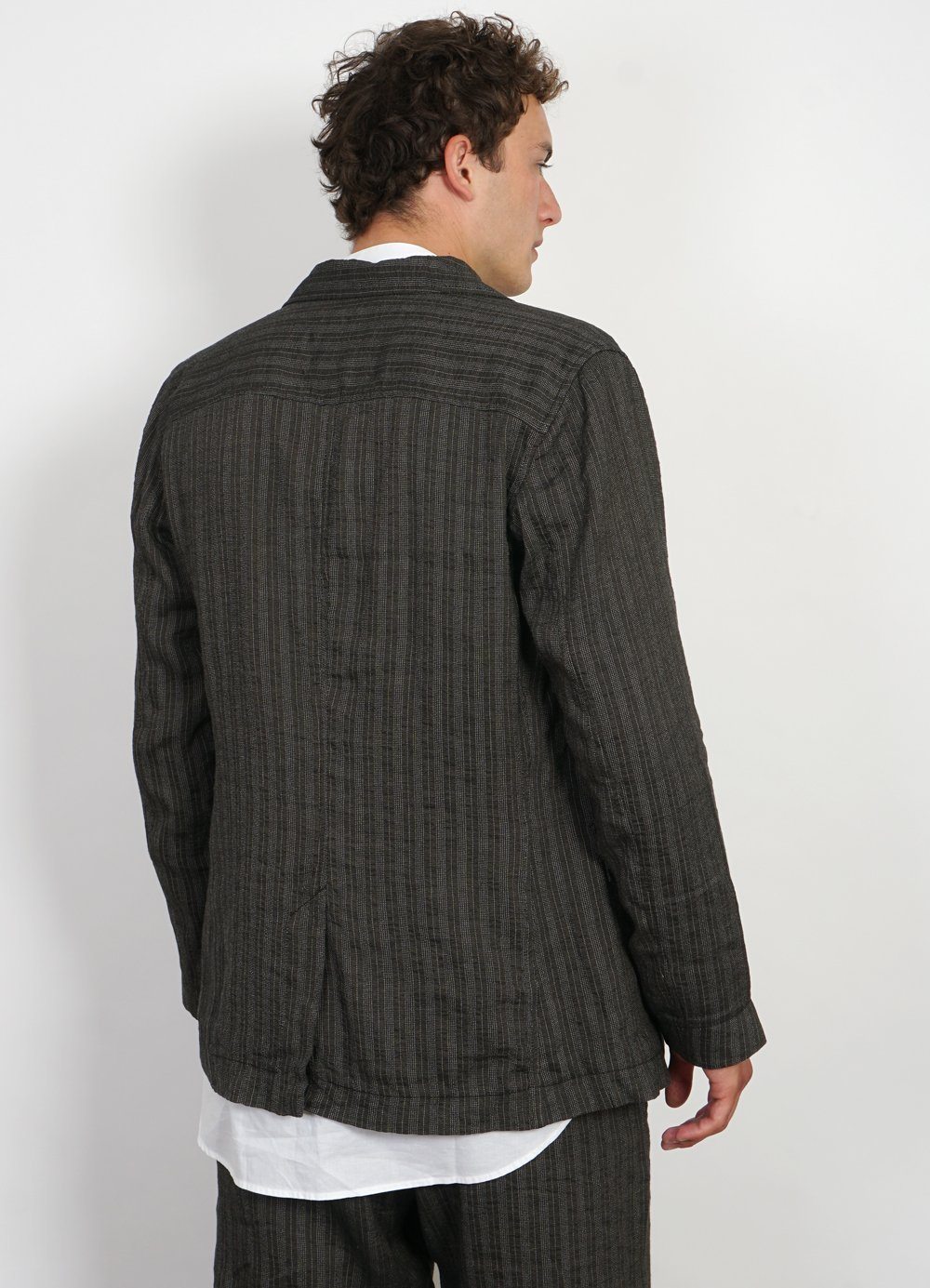 JOHANNES | Casual Blazer Jacket | Taupe Stripes -HANSEN Garments- HANSEN Garments