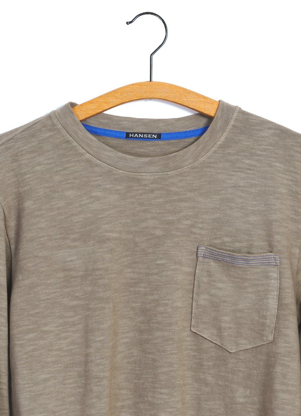 HANSEN GARMENTS - JONES | Long Sleeve Crew Neck Pocket T | Clay - HANSEN Garments