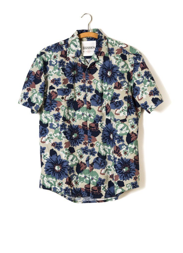 JONNY | Short Sleeve Shirt | Blue Print | €200 -HANSEN Garments- HANSEN Garments