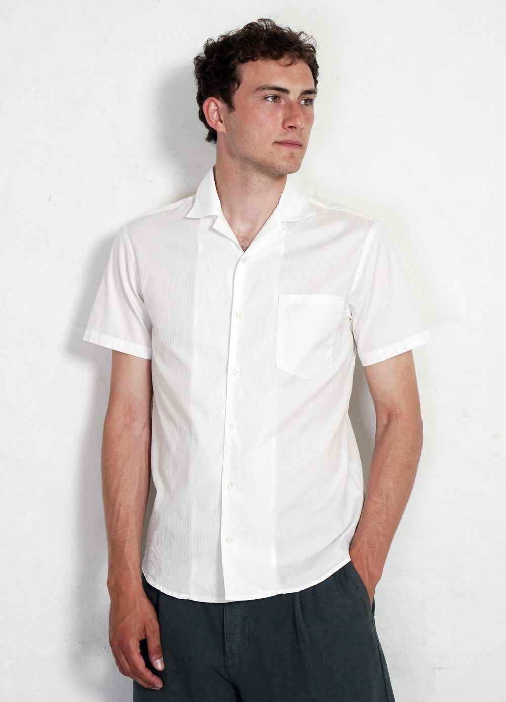 HANSEN GARMENTS - JONNY | Short Sleeve Shirt | White White - HANSEN Garments