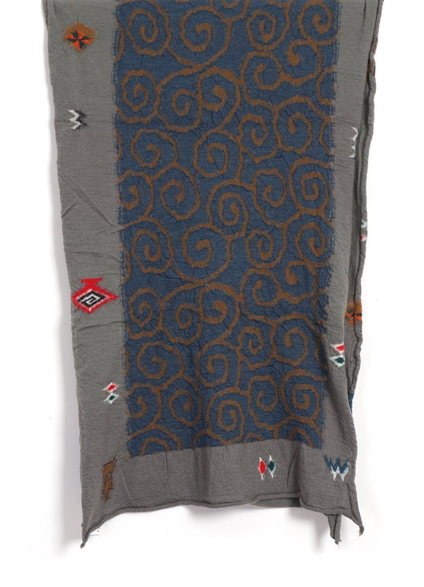 KAPITAL - KARAKUSA NECTAR | Compressed Wool Scarf | GrayBlue - HANSEN Garments