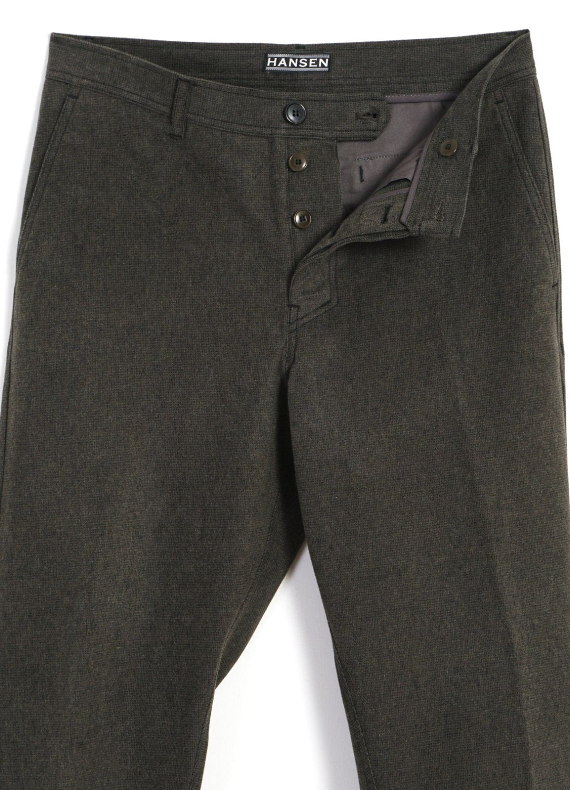 HANSEN GARMENTS - KEN | Wide Cut Trousers | Greenish - HANSEN Garments