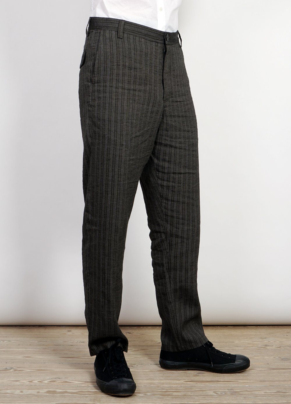 KEN | Wide Cut Trousers| Taupe Stripes -HANSEN Garments- HANSEN Garments