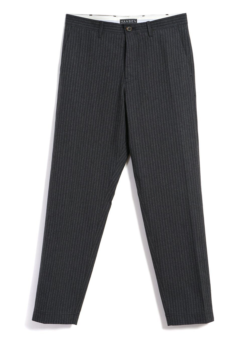 HANSEN GARMENTS - KIAN | Cinch Back Wide Trousers | Grey Pin - HANSEN Garments