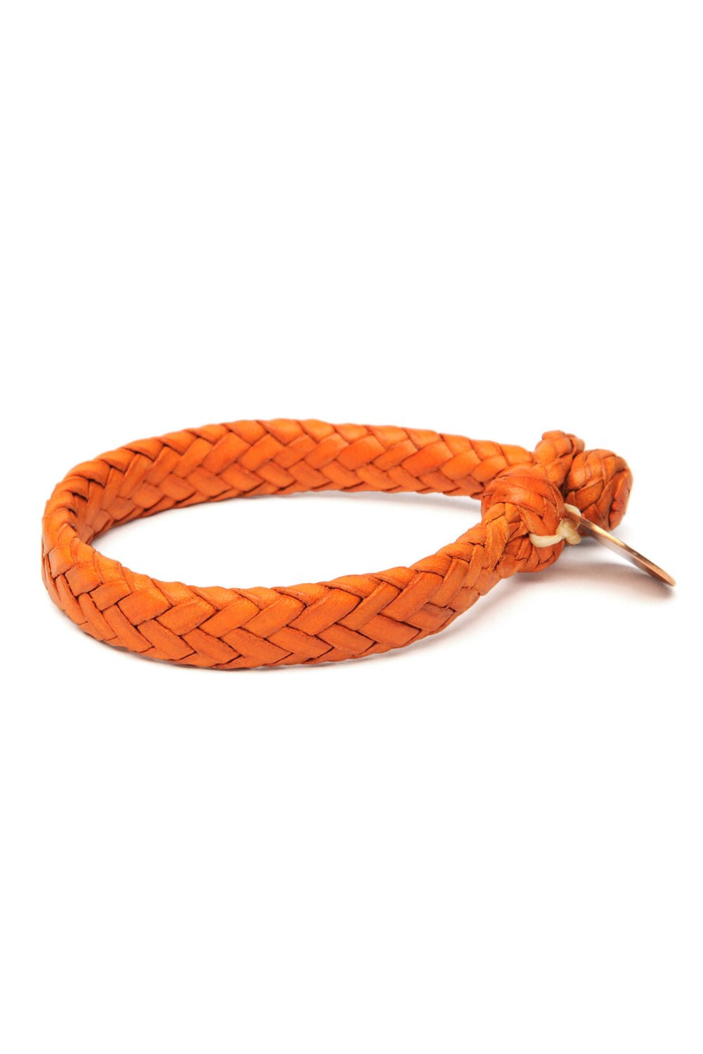 CHAMULA - Leather Bracelet | Wide Flat Weave | Orange 1 - HANSEN Garments