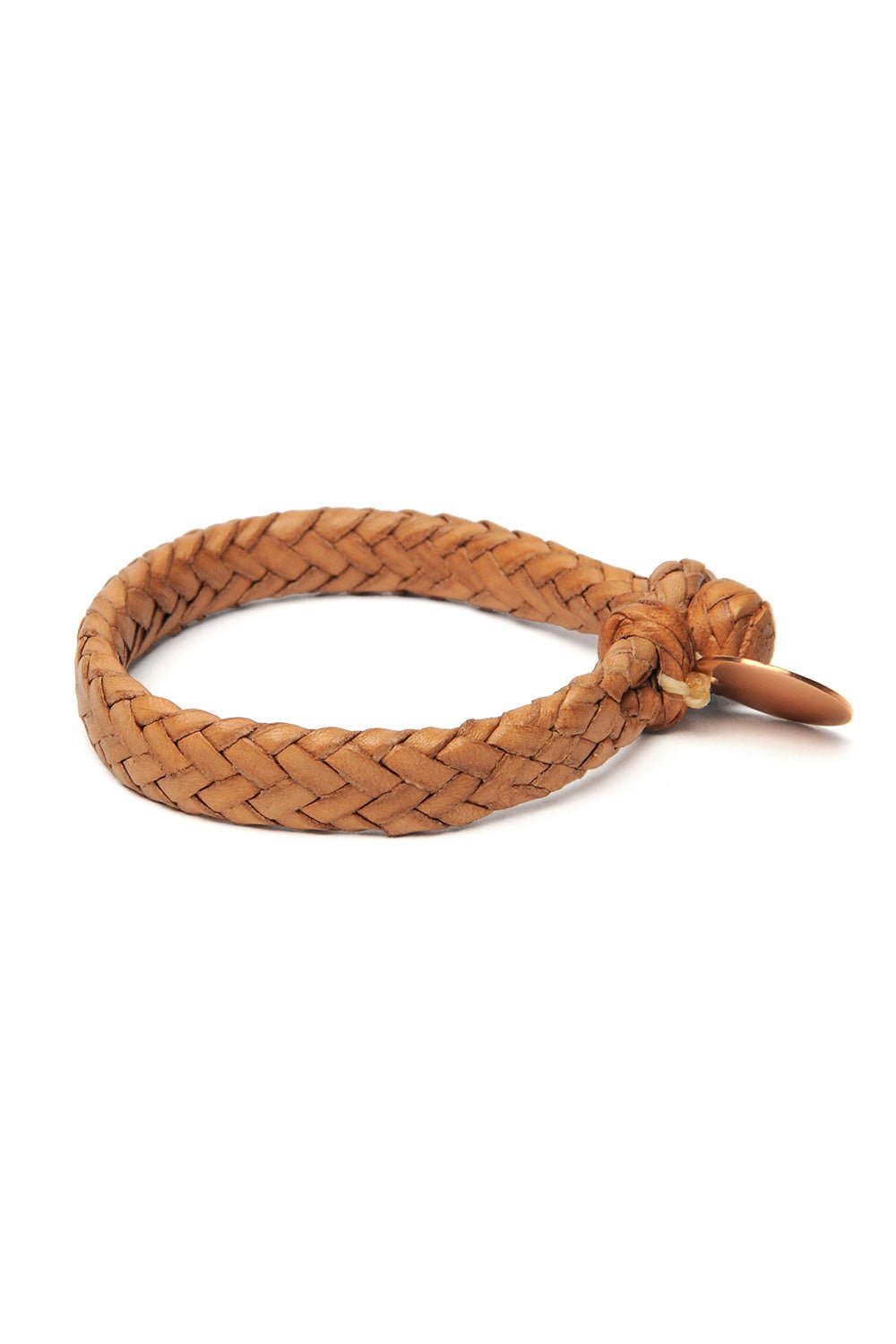 CHAMULA - Leather Bracelet | Wide Flat Weave | Tan 1 - HANSEN Garments