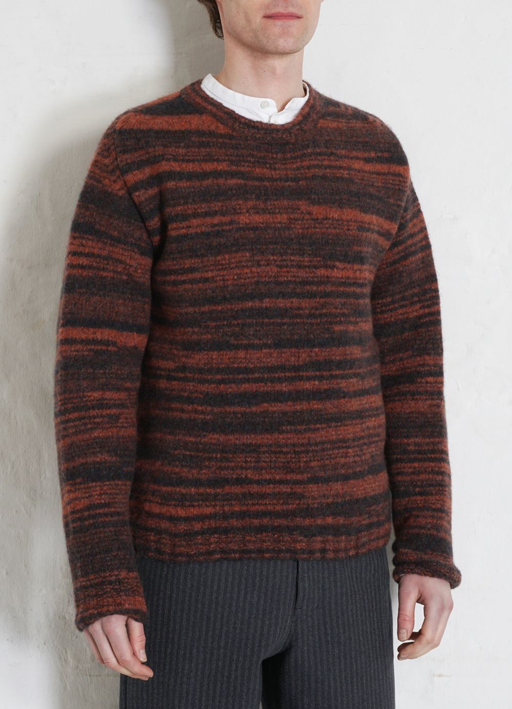 LEONARD | Knitted Crew Neck Sweater | Bonfire | HANSEN Garments