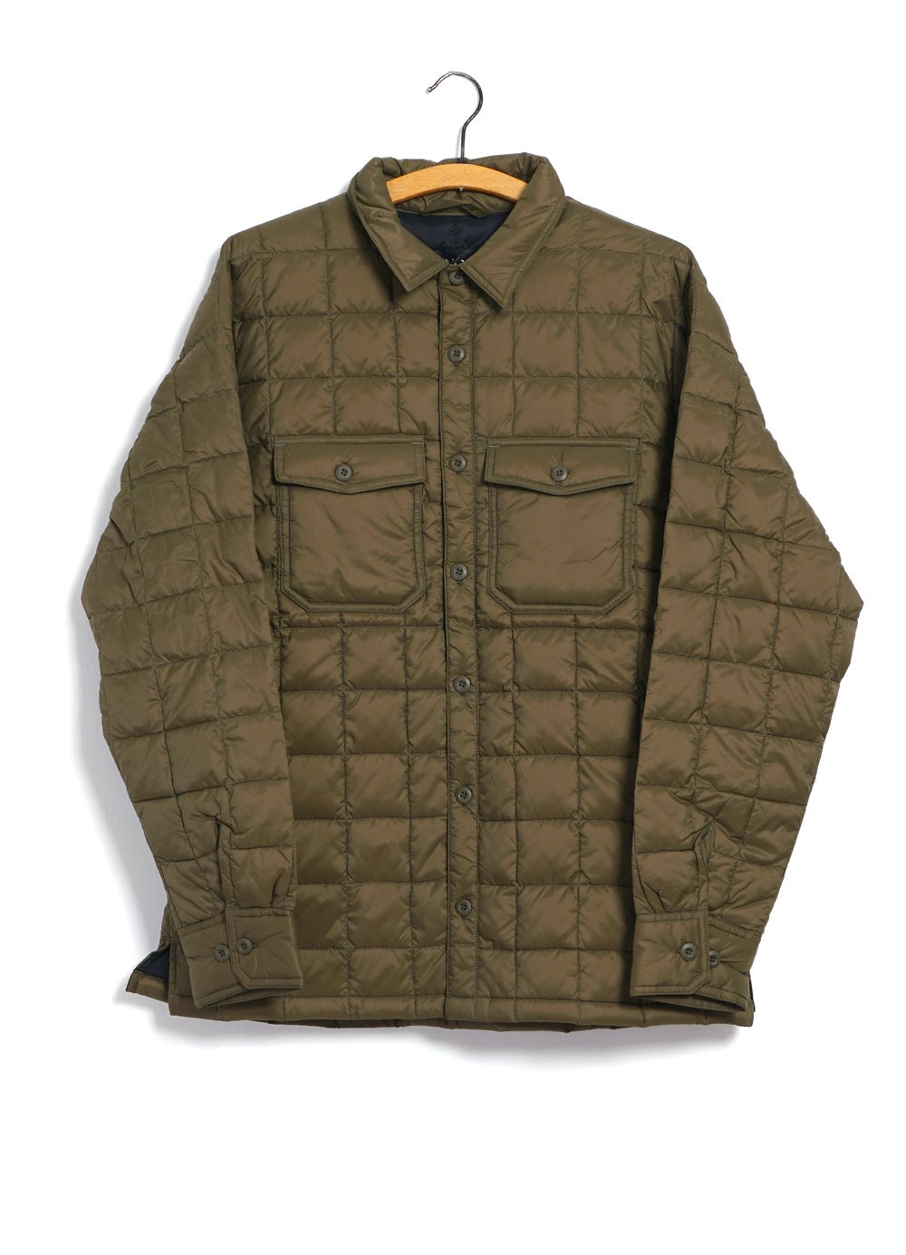 TAION - MOUNTAIN SHIRT | Long Sleeve Down Jacket | Olive - HANSEN Garments