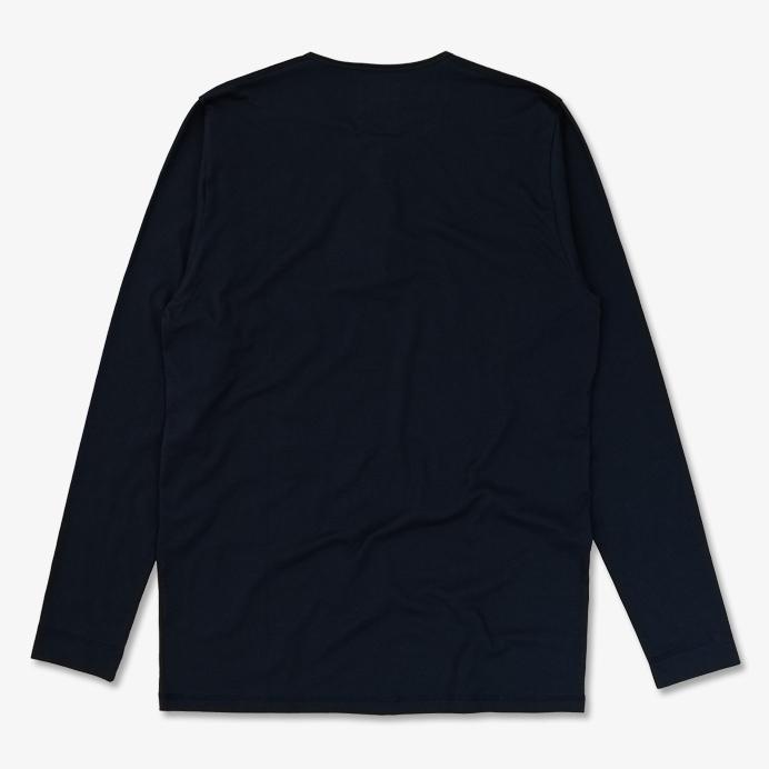 HEMEN BIARRITZ - NIKO | Organic Long Sleeve Henley | Deep Marine - HANSEN Garments