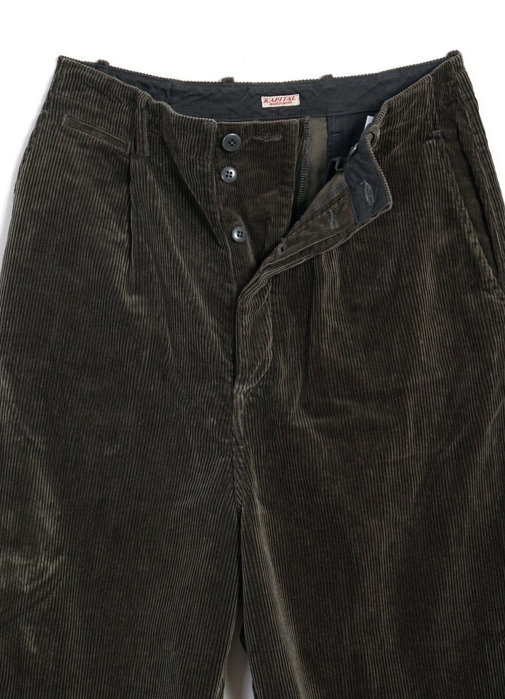 Kapital - NIME PANTS | Corduroy High Waisted | Grey - HANSEN Garments