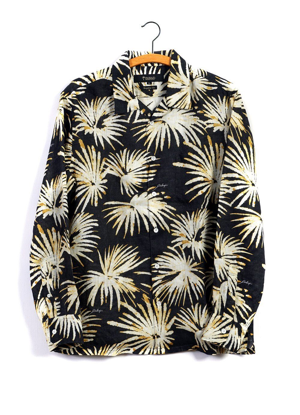 PALM ALOHA | Long Sleeve Shirt | Yellow Black | 280€ -PAIKAJI- HANSEN Garments