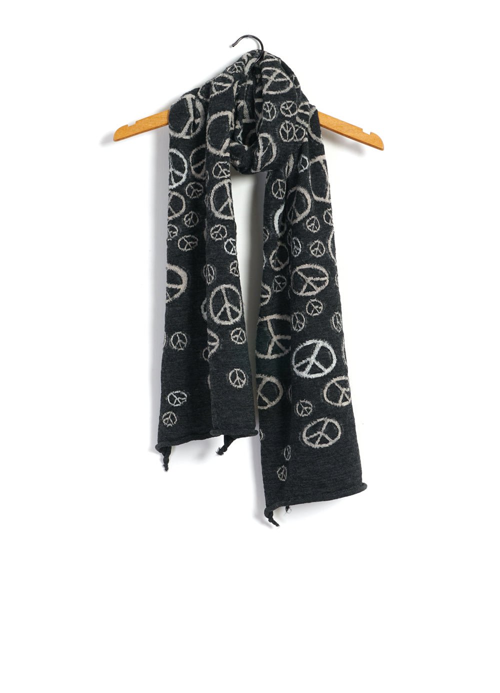 KAPITAL - PEACE | Compressed Wool Scarf | Black - HANSEN Garments