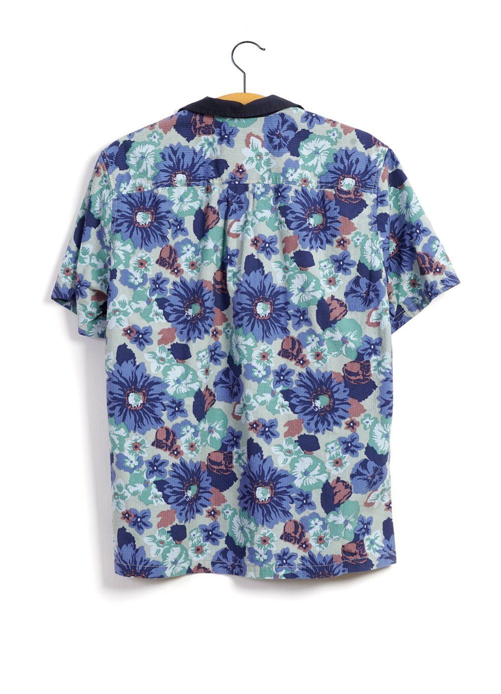 PHILLIP | Short Sleeve Pull-On Shirt | Flower/Navy -HANSEN Garments- HANSEN Garments