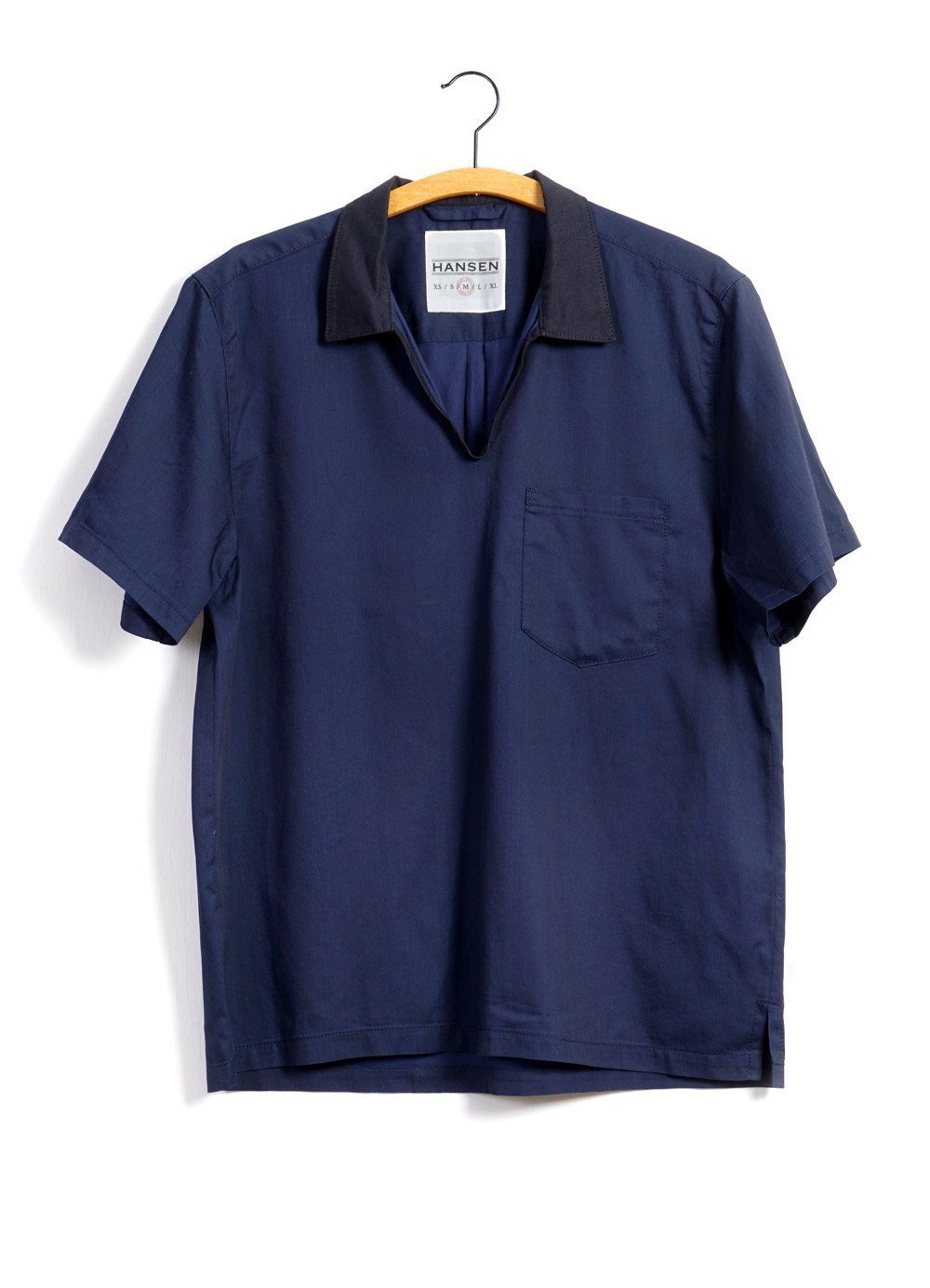 PHILLIP | Short Sleeve Pull-On Shirt | Indigo -HANSEN Garments- HANSEN Garments