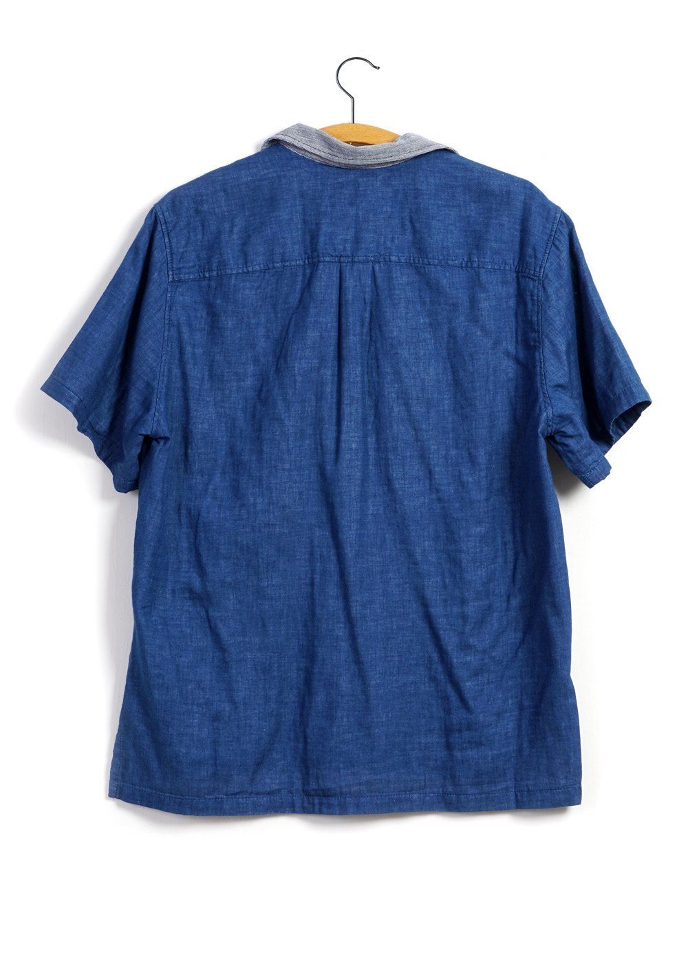 PHILLIP | Short Sleeve Pull-On Shirt | Indigo/Stripe -HANSEN Garments- HANSEN Garments