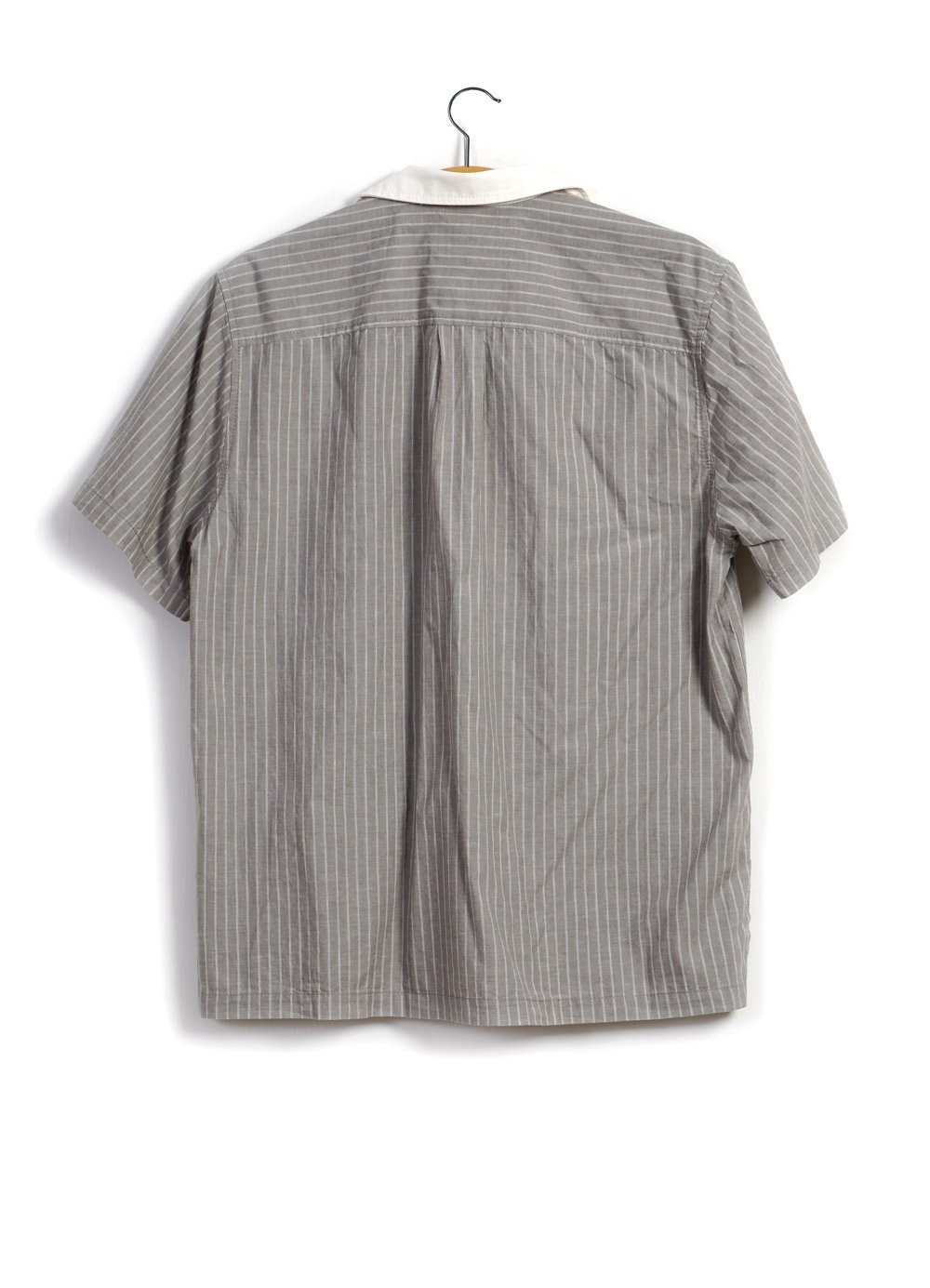 PHILLIP | Short Sleeve Pull-On Shirt | Stripe/Nature -HANSEN Garments- HANSEN Garments
