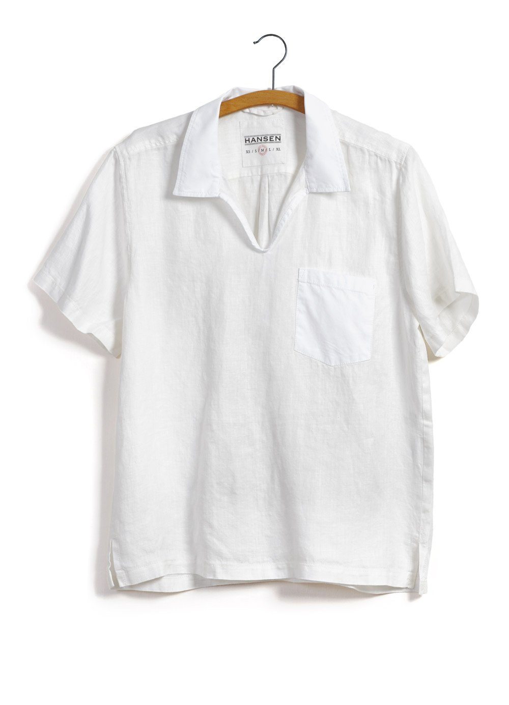 PHILLIP | Short Sleeve Pull-On Shirt | White -HANSEN Garments- HANSEN Garments