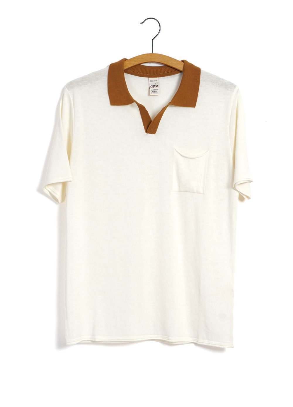 G.R.P - POLO | Short Sleeve Knit Shirt | Ecru Tobacco - HANSEN Garments