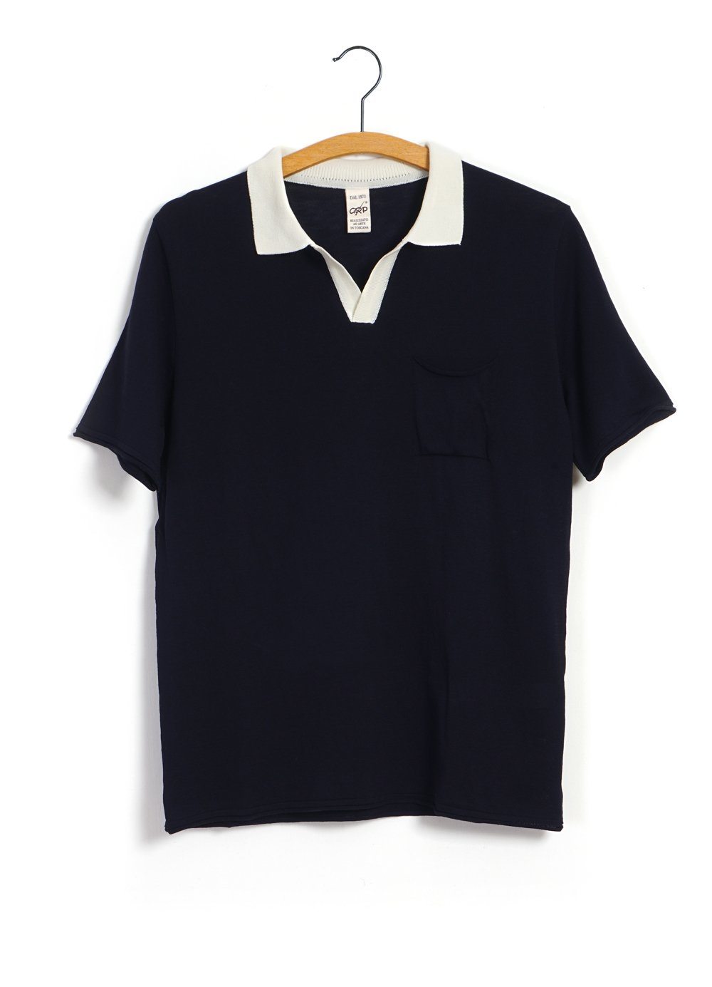 G.R.P - POLO | Short Sleeve Knit Shirt | Navy Ecru - HANSEN Garments